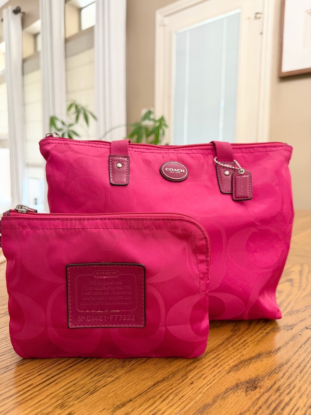COACH Fuchsia Signature Travel Set